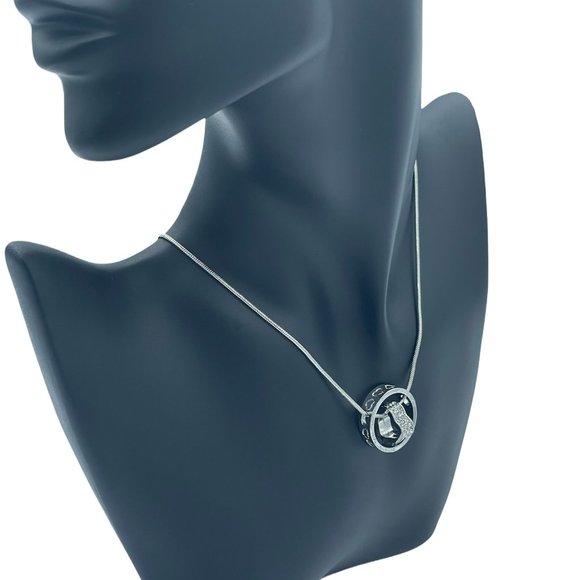 Swarovski Jewelry - Swarovski Crystal Elements Infinity Heart with Ring Necklace Silver Tone